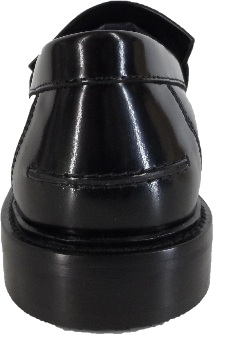 Ikon Original Selecta Mens Leather Tassel Loafers in Black