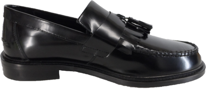 Ikon Original Selecta Mens Leather Tassel Loafers in Black