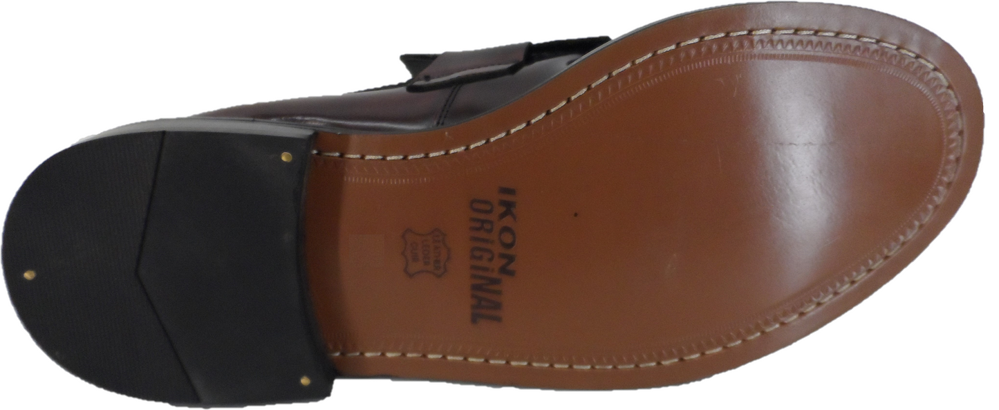 Ikon Original Mens Twister Oxblood Retro, Ska, Northern Soul Tassel Loafers