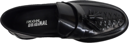 Ikon Original Mens Twister Black Retro, Ska, Northern Soul Tassel Loafers