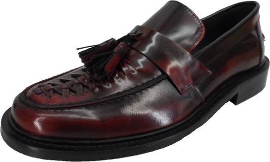 Ikon Original Mens Twister Oxblood Retro, Ska, Northern Soul Tassel Loafers