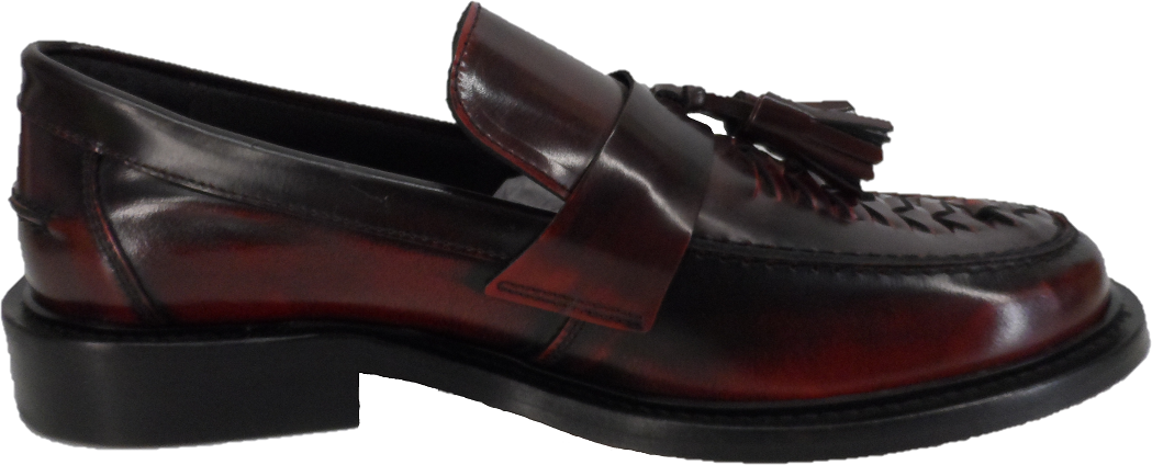 Ikon Original Mens Twister Oxblood Retro, Ska, Northern Soul Tassel Loafers