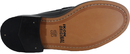 Ikon Original Black Real Weave Retro, Ska, Northern Soul Tassel Loafers