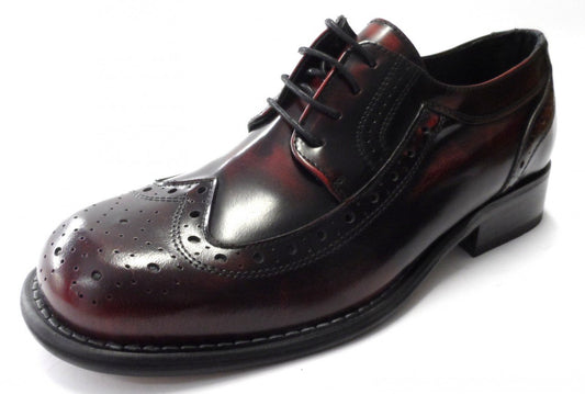 Ikon Original Krombie Leather Brogues in Oxblood Rub Off