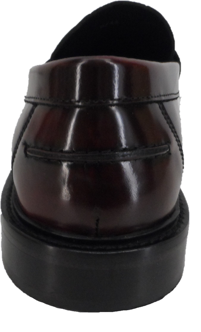 Ikon Original Quad Punch Leather Tassel Loafers in Oxblood Rub Off