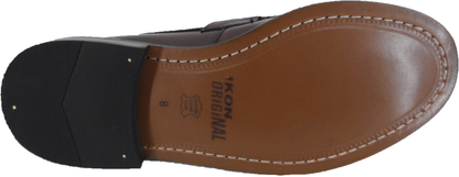 Ikon Original Quad Punch Leather Tassel Loafers in Oxblood Rub Off