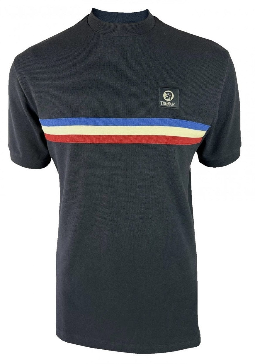 Trojan Records Retro Triple Stripe T-Shirt Navy
