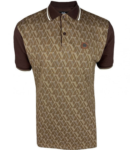 Trojan Records Checkerboard Diamond Jacquard Panel Polo Choc