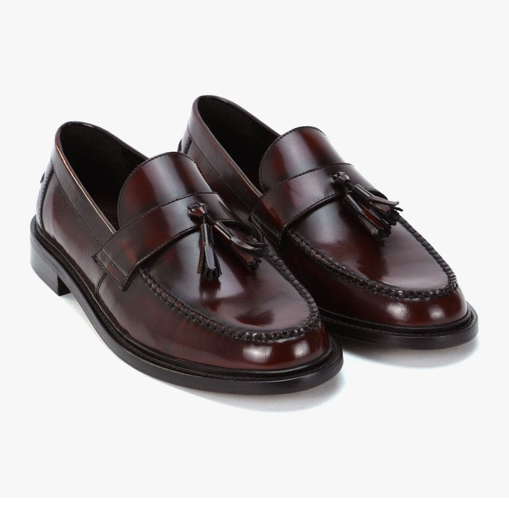 Delicious Junction x Trojan Branded DUKE Tassel Loafers Shoe Oxblood