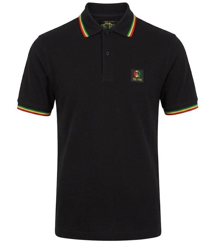 Trojan Records Flag Badge Pique Polo Shirt Rasta