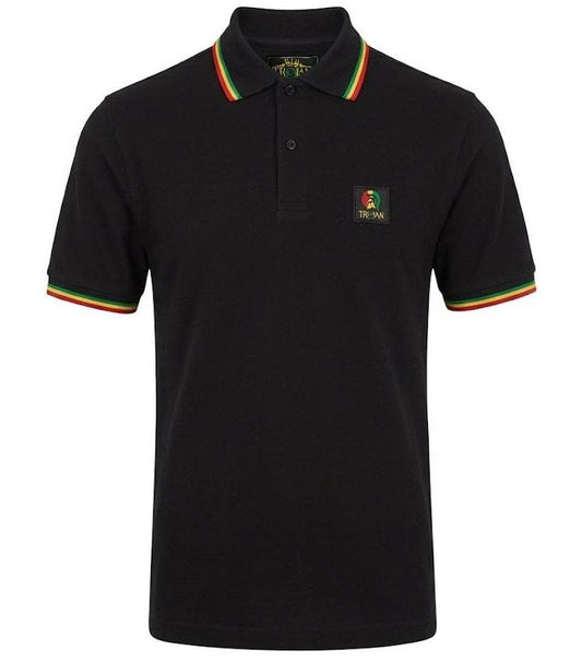 Trojan Records Flag Badge Pique Polo Shirt Rasta