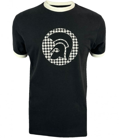 Trojan Records Houndstooth Logo T Shirt Black