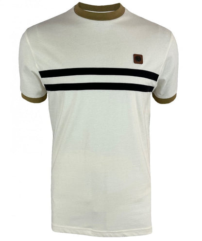 Trojan Records Laid On Stripe Front T Shirt Ecru