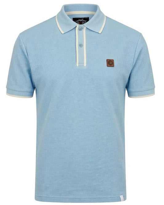 Trojan Records Ottoman Stripe Trim Polo Shirt Powder