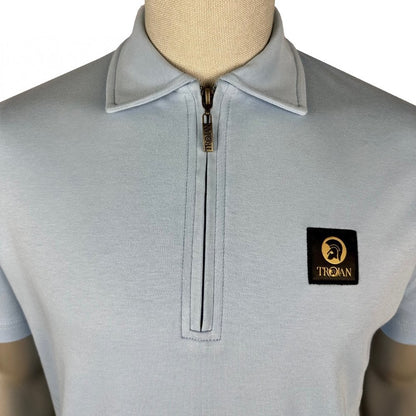 Trojan Records Plain Badged Zip Polo Powder