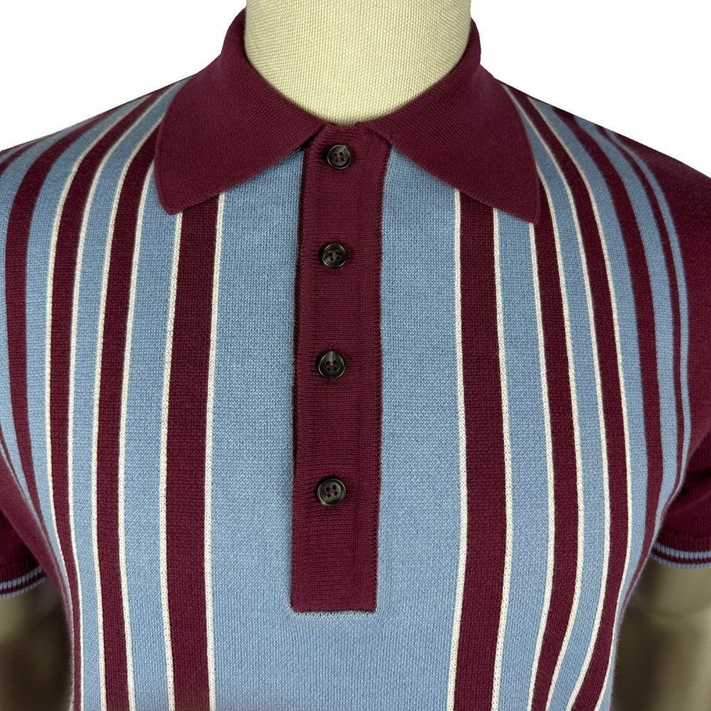 Trojan Records Fine Gauge Stripe Front Panel Polo Port