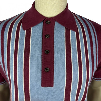 Trojan Records Fine Gauge Stripe Front Panel Polo Port