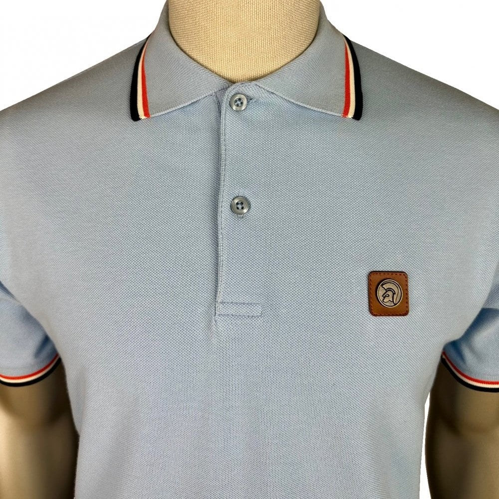 Trojan Records Triple Tipped Polo Powder Blue