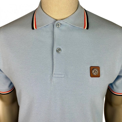 Trojan Records Triple Tipped Polo Powder Blue