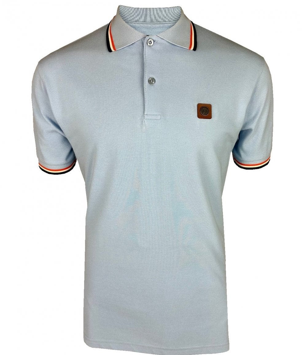 Trojan Records Triple Tipped Polo Powder Blue