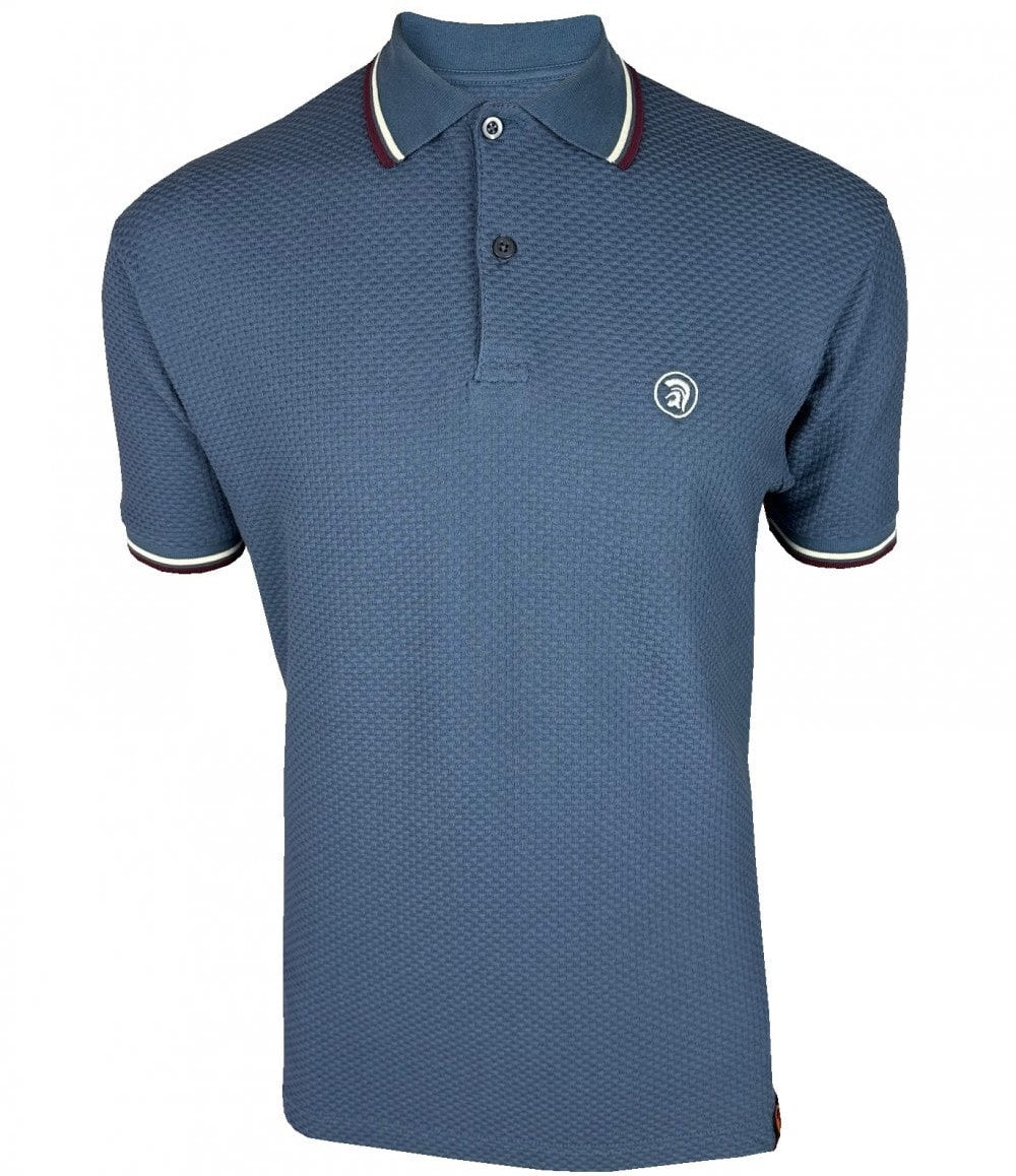 Trojan Records Basketweave Tipped Polo Airforce