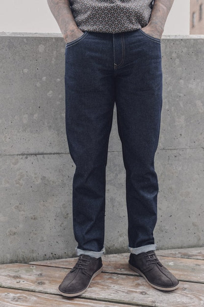 Trojan Records Zip Fly Blue / Black Denim Jeans