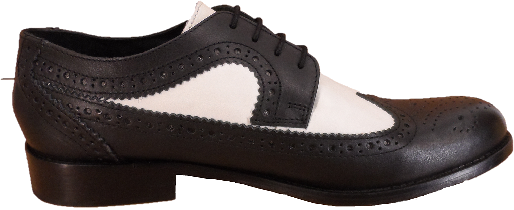 Ikon Original Yorke Leather Brogues in Black/White