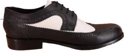Ikon Original Yorke Leather Brogues in Black/White