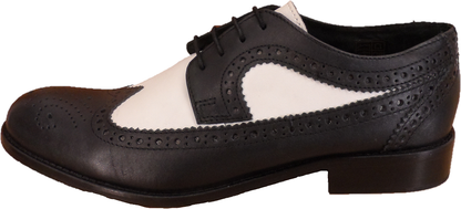 Ikon Original Yorke Leather Brogues in Black/White