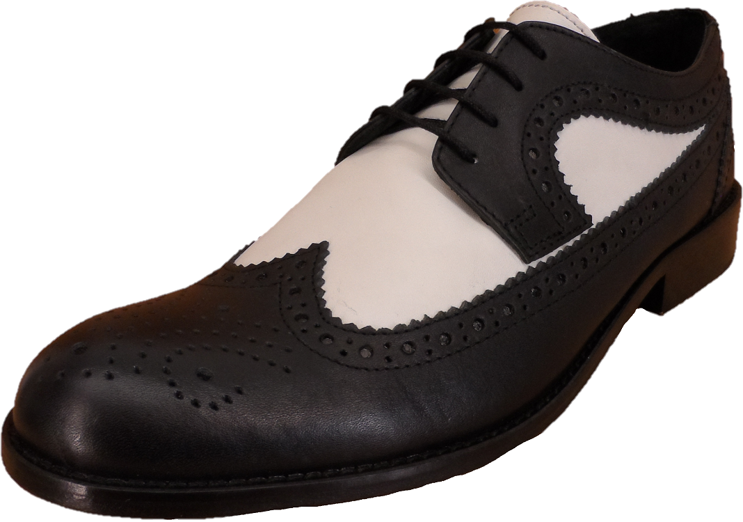 Ikon Original Yorke Leather Brogues in Black/White